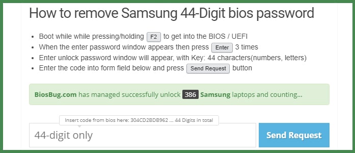 Удаление пароля BIOS ноутбук Samsung